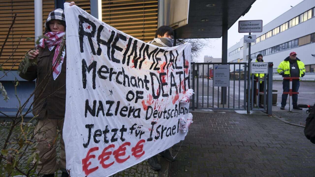 Almanya'da, İsrail'e silah satan Rheinmetall şirketi protesto edildi