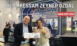 Pilot Ressam Zeynep Özdal SAHA EXPO'da savunma ürünlerini çizdi