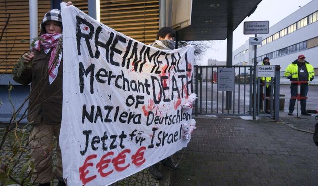 Almanya'da, İsrail'e silah satan Rheinmetall şirketi protesto edildi