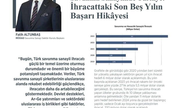 Turaç Genel Müdürü Altunbaş: Türk savunma sanayii küresel güçler arasındaki yerini sağlamlaştıracak