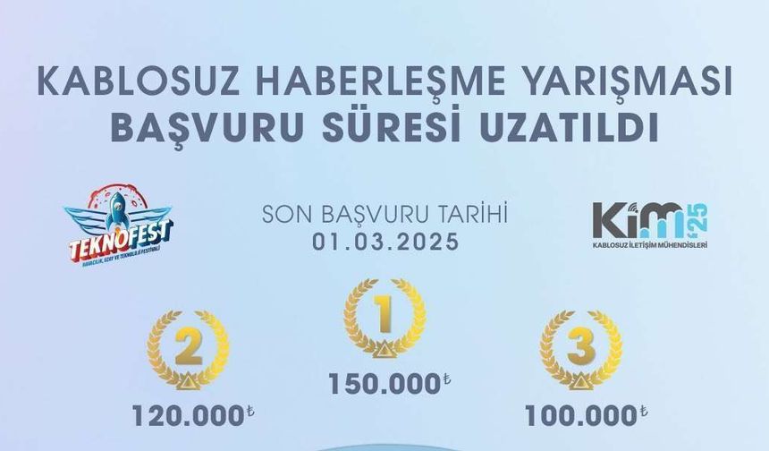 Kablosuz Haberleşme Yarışması’na son başvuru tarihi 1 Mart